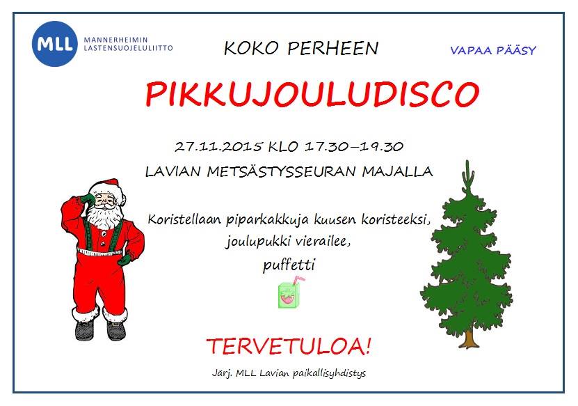 Koko perheen pikkujouludisco 27.11.2015