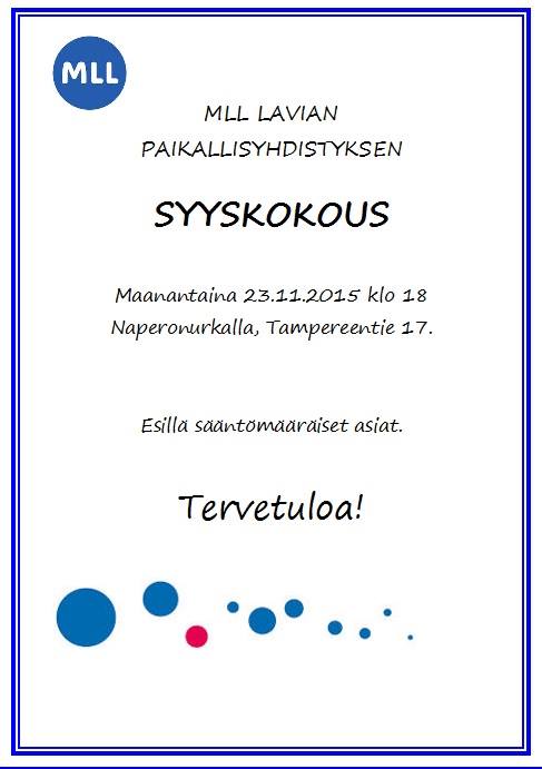 Syyskokous 23.11.2015